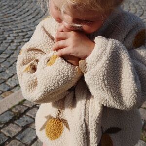 Kid’s Konges Slojd Jody Teddy jacket in the lemon variant 3Y 4Y